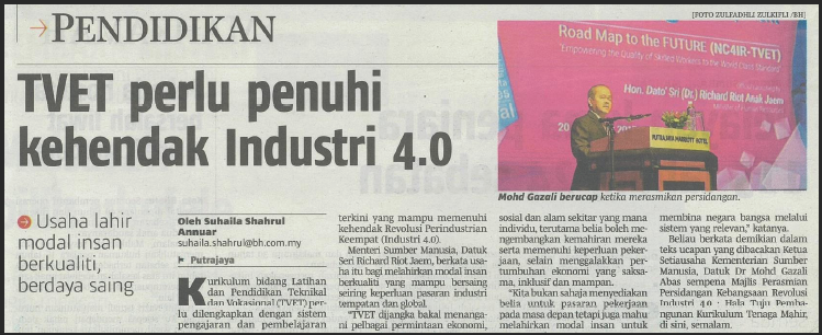 TVET perlu penuhi kehendak industri 4.0